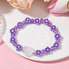 Handmade Flower Polymer Clay Stretch Bracelets BJEW-JB09825-5