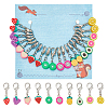 20Pcs 10 Styles Fruit Handmade Polymer Clay Pendant Stitch Markers HJEW-NB00048-1