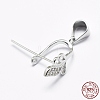 Anti-Tarnish Rhodium Plated 925 Sterling Silver Micro Pave Cubic Zirconia Pendant Bails STER-E053-45P-3