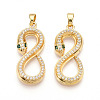 Brass Micro Pave Cubic Zirconia Pendants KK-T070-54G-1
