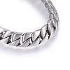 304 Stainless Steel Curb Chains Bracelets BJEW-E346-01P-2