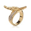 Trendy Brass Rhinestone Wide Band Rings RJEW-JL090-3