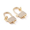 Brass Micro Pave Clear Cubic Zirconia Lobster Claw Clasp ZIRC-I043-39G-2