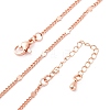 Brass Curb Chains Necklaces for Women NJEW-D302-09RG-2