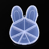 Easter Rabbit 9 Grids Plastic Bead Storage Containers with Hinged Lid CON-T001-07-1