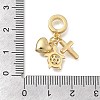 Brass Micro Pave Clear Cubic Zirconia European Dangle Charms KK-D431-033B-G-3