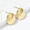 Oval Brass Stud Earrings EJEW-H154-09B-G-3