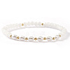 Fashion Natural Freshwater Pearl & Brass & Glass Beaded Stretch Bracelets for Women SF7008-3-1