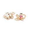Brass Micro Pave Cubic Zirconia Charms Link Connectors ZIRC-K086-27LG-2