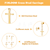 FIBLOOM 24Pcs 12 Style Stainless Steel Cross Stud Earrings with 304 Stainless Steel Pins for Women Men EJEW-FI0002-06-3