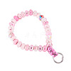 Resin Rondelle Bead with Polyester & Spandex Cord Phone Hand Strap Chains HJEW-TADJ0011-2