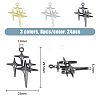 SUPERFINDINGS 24Pcs 3 Colors Rack Plating Alloy Pendants FIND-FH0006-93-2