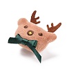 Christmas Deer Cotton & Non-Woven & Velvet Fabric Brooch JEWB-A003-14-3
