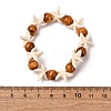 Beach Starfish Dyed Synthetic Turquoise Stretch Bracelets BJEW-JB10289-02-2