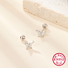 Rhodium Plated 925 Sterling Silver Micro Pave Cubic Zirconia Stud Earrings EZ7349-1-2