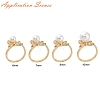 Bowknot Brass Micro Pave Cubic Zirconia Cuff Ring Setting KK-A244-01C-G-4
