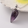 Teardrop Platinum Tone Brass Amethyst Dowsing Pendulums X-MAK-M015-03A-2