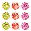 15Pcs 3 Colors Synthetic Coral Dyed Carved Beads SHEL-TA0001-30-2