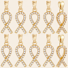10Pcs Brass Micro Pave Cubic Zirconia Pendants KK-BBC0019-34-7
