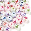 100Pcs 5 Styles UV Plating Opaque Acrylic Beads PACR-CJ0001-24-1