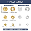 90Pcs 6 Styles Brass Hollow Beads KK-SC0007-93-2