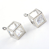 Brass Glass Charms KK-Q078-09S-1