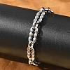 304 Stainless Steel Oval Link Chains Bracelets for Men & Women BJEW-D042-48P-1