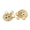 Brass Micro Pave Clear Cubic Zirconia Pendants KK-B083-40C-G-2