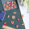 24Pcs 4 Styles Autumn Opaque Animal Resin Cabochons RESI-SC0002-87-3