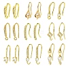 18Pcs 9 Styles Brass Micro Pave Clear Cubic Zirconia Earring Hooks ZIRC-CJ0001-29-1