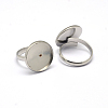 Tarnish Resistant Adjustable 304 Stainless Steel Finger Rings Components X-STAS-L193-P-14mm-3