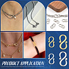 40Pcs 4 Styles Ion Plating(IP) 304 Stainless Steel S-Hook Clasps STAS-UN0061-24-6