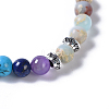 Two Loops Natural & Synthetic Gemstone Beads Warp Stretch Bracelets BJEW-JB04223-4