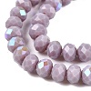 Electroplate Opaque Solid Color Glass Beads Strands EGLA-A044-P6mm-L13-3