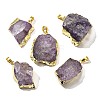 Raw Rough Natural Dyed Quartz Crystal Pendants G-G895-05LG-10-1