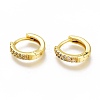 Brass Micro Pave Clear Cubic Zirconia Huggie Hoop Earrings ZIRC-H102-07G-1