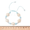Adjustable Synthetic Turquoise & Natural Howlite Braided Bead Bracelets for Womem BJEW-JB13654-2