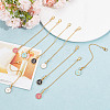 Flat Round with Letter A Alloy Enamel Pendant Decoration HJEW-AB00704-4