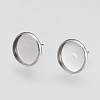 Non-Tarnish 202 Stainless Steel Stud Earring Settings A-STAS-I088-E-02P-1