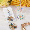 Glass Beaded Flower Hanging Suncatchers AJEW-WH20020-064A-4
