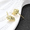 Brass Stud Earrings EJEW-H157-01G-02-3