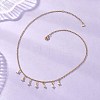 Natural Pearl Rice Pendant Bib Necklaces with 304 Stainless Steel Cable Chains NJEW-JN05944-1