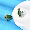 Brass Enamel Stud Earrings EJEW-A148-01C-3