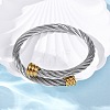 304 Stainless Steel Torque Bangles for Women BJEW-P310-18GP-2