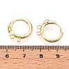 Brass Micro Pave Cubic Zirconia Hoop Earring Finding KK-N261-46G-3