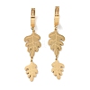 Leaf 304 Stainless Steel Dangle Earrings EJEW-L283-017G-1