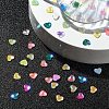 60Pcs 10 Colors Heart Translucent Glass Cabochons MRMJ-YW0002-003-2