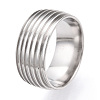 201 Stainless Steel Grooved Finger Ring Settings STAS-WH0047-10S-2