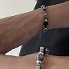 Synthetic Non-magnetic Hematite & Natural Gemstone Beads Stretch Bracelets for Women Men TK7593-5