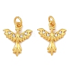 Brass Micro Pave Clear Cubic Zirconia Charms KK-F941-30G-1